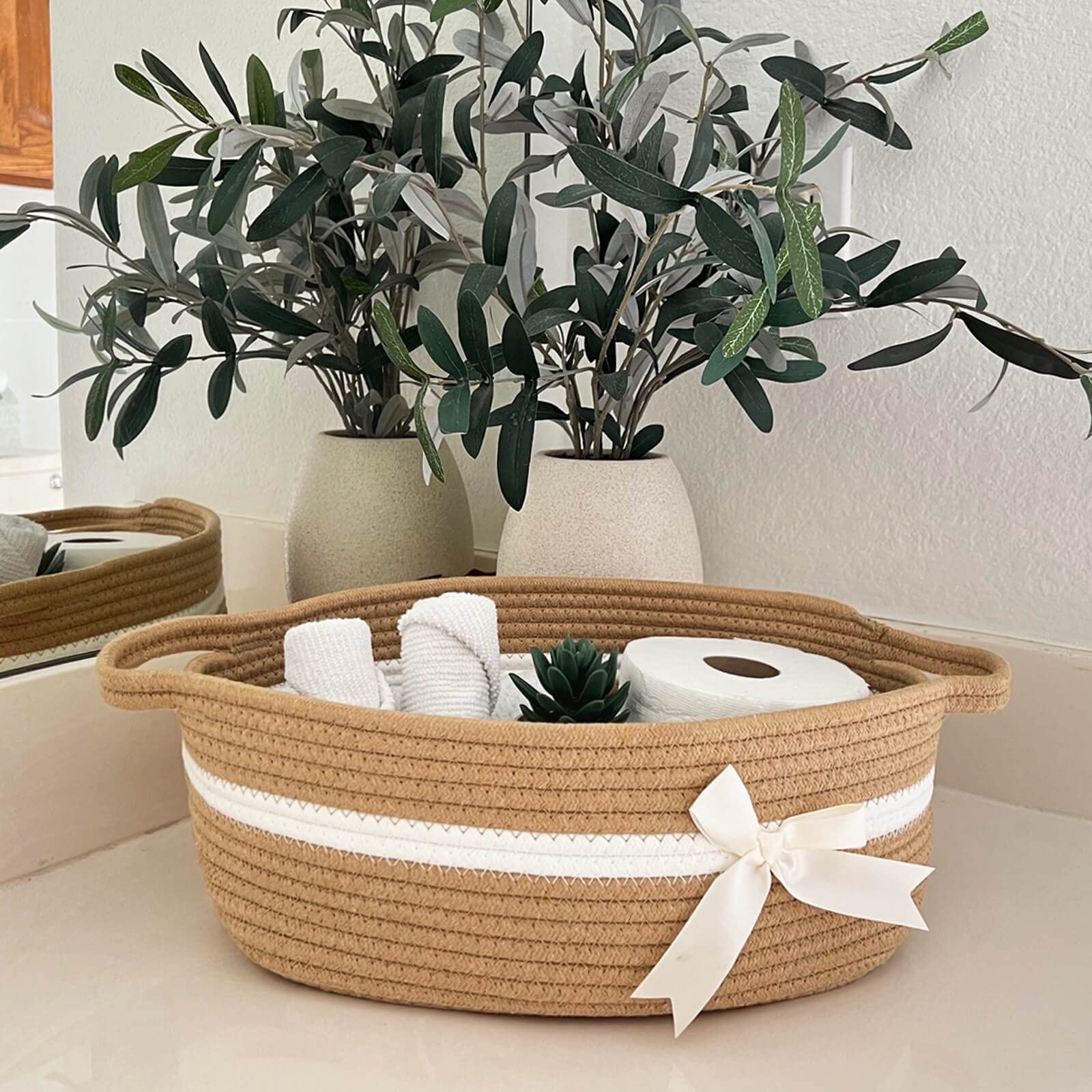 Amazon.com: CHICVITA Small Woven Rope Gift Basket, Baby Nursery